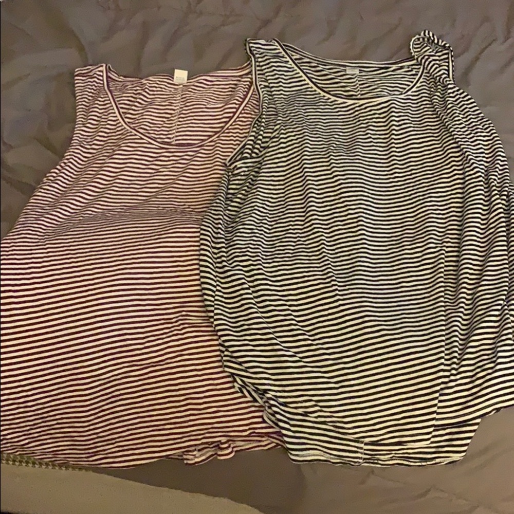 Two stripped old navy lux tanks size xl